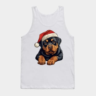 Christmas Peeking Rottweiler Dog Tank Top